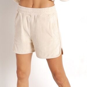 NWT! Varley Marwood Terry Cloth Shorts Sandstorm Tan S